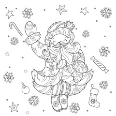 Vector cute christmas Santa Claus doodle