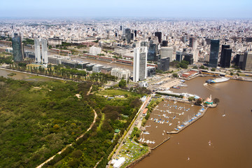The Puerto Madero neighborhood of Buenos Aires view from aerial