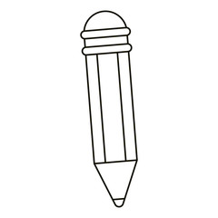 pencil writing utensil wood outline vector illustration eps 10