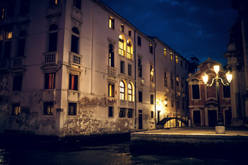 Venice Grand canal by night