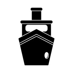 silhouette steam boat ship transport vector illustration eps 10