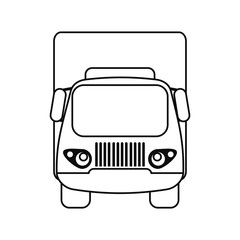 truck small cargo transportation outline vector illustration eps 10