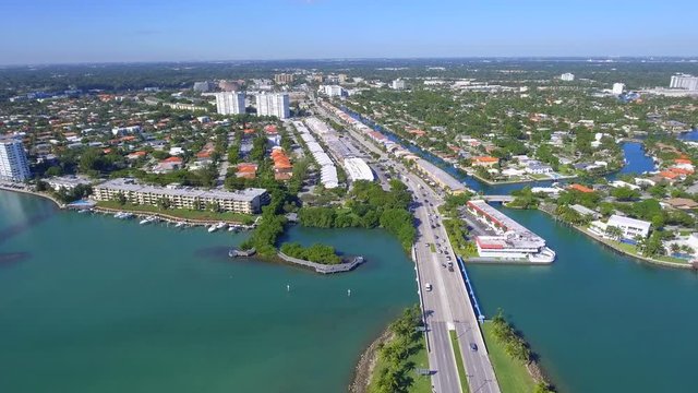 Aerial video of the Jeystone Islands North Miami