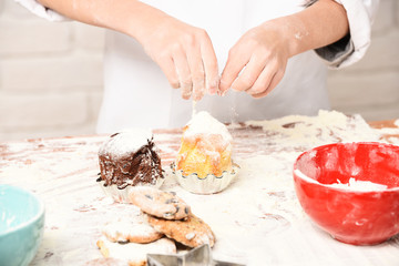 Obraz na płótnie Canvas male hands of cook chef