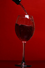 glass with red wine