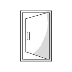 open door icon over white background. vector illustration