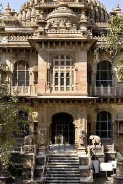 Morvi Temple (the Secretariat) an administrative building with a Hindu temple in the centre, built in the 19th century and being restored following the 1997 earthquake, Morvi, Gujarat