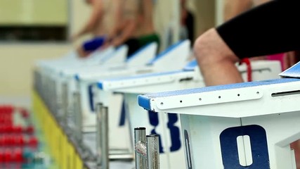 Start of swimming competion, jump to the water