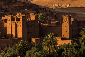 Marokko, Kasbah, Ait Ben Haddou,, Unesco Weltkulturerbe, kurz vor Sonnenuntergang
