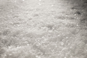 Fresh blanket of snow Abstract snow texture narrow depth of field