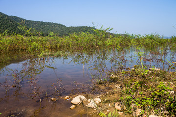 Reserved water at Hui Lan irrigation dam