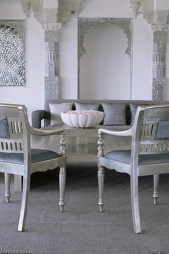 Detail in the conference room, Devi Garh Fort Palace Hotel, Devi Garh, near Udaipur, Rajasthan state