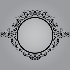 Vector decorative frame retro vector frame on gray background