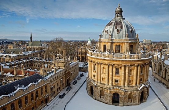Radcliffe Camera building, Lincoln College, Exeter College, Oxford, UK