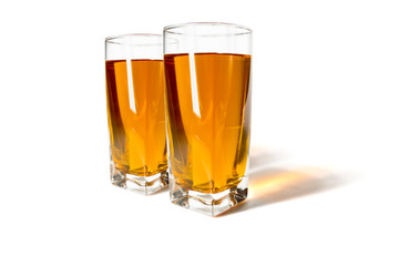 A glass of apple juice
