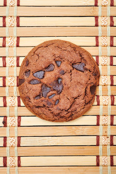Chocolate Chip Cookie on bamboo mat