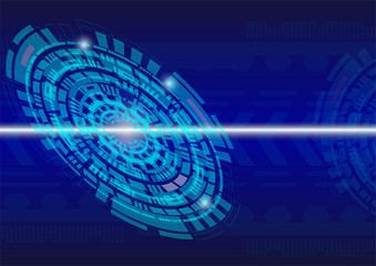 Obraz premium Engineering Gear Wheel Circle Concept Blue Backgrounds Vector