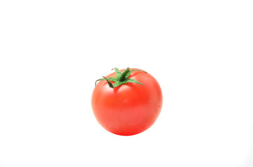 Photo of tomatoes presented on white background