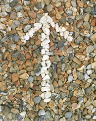 Pebbles stones arrow (close-up)