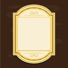 vintage gold picture frame design vector illustration