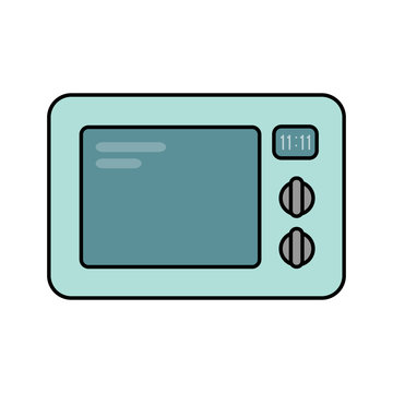 Microwave oven with timer vector illustration