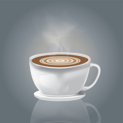 Coffee Cup  vector illustration hot Coffee gray background design