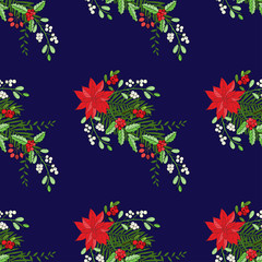 Seamless pattern with Christmas decoration