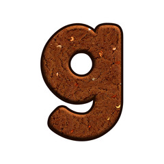 Font letter with Chocolate Cake texture. Perfect applicable saved working/ clipping path for design project.