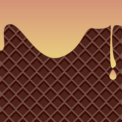 Design material waffle background with summer syrup