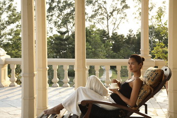 Girls on the Suite Terrace at Ananda in the Himalayas
