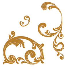 Golden vintage baroque ornament. Retro pattern antique style acanthus. Decorative design element filigree calligraphy vector.