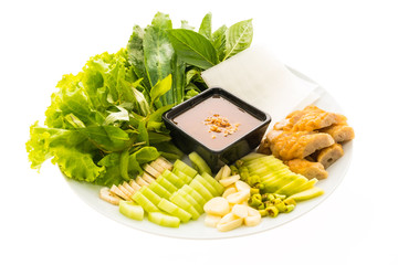 Vietnamese Pork Sausage and salad