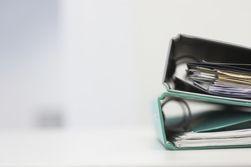 Two file folders on office desk