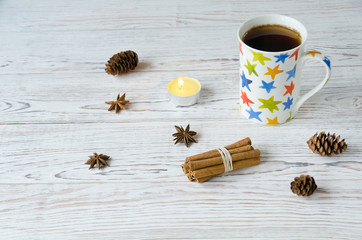 Cup  with multi-colored stars