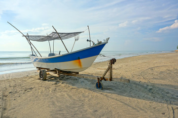Naklejka premium Fishermen boats at the beach