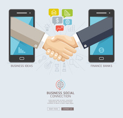 Business social connection technology conceptual design. Mobile