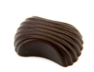 Chocolate candies isolated on white background.