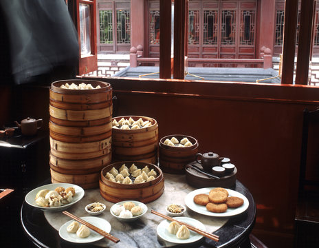 Dim sum in the famed Teahouse in Shanghai, China