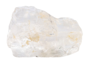 Petalite (castorite) stone isolated on white