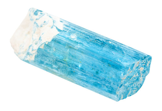 Aquamarine (blue beryl) stone isolated