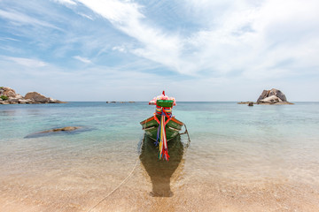 Long tailed boat Ruea Hang Yao in Koh Tao Thailand