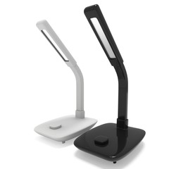 Led Sensor Desk Lamps. 3D render isolated on white background. Template for Object Presentation.