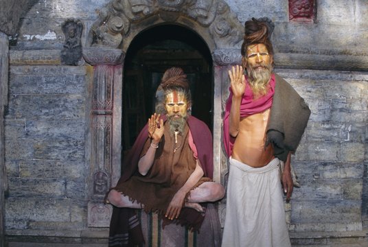 Sadhus (holy men), Pashupatinath, Kathmandu, Nepal