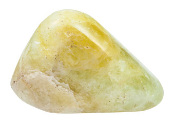 tumbled Datolite gemstone isolated on white