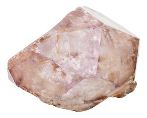 amethyst crystal in quartz rock isolated