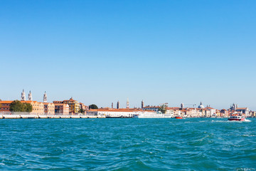 view of Venice city from giudecca canal
