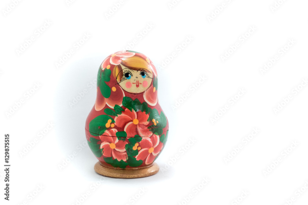 Wall mural Big Russian doll with flower decorations