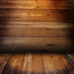 background with shabby boards.  Celebration. Rays of light.