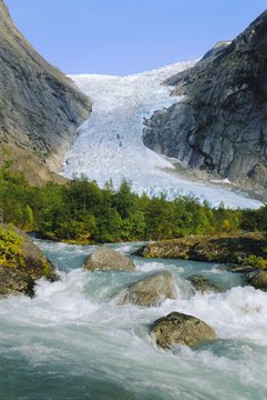 Briksdalbreen Glacier near Olden, Western Fjords