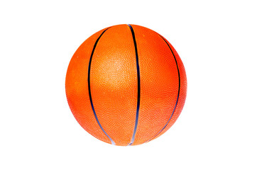 Orange basketball ball on a white background